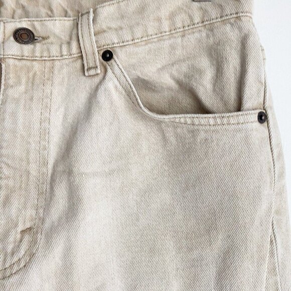 Vintage  Light Beige Khaki High Rise Tapered Leg Jeans 31 - Picture 7 of 8
